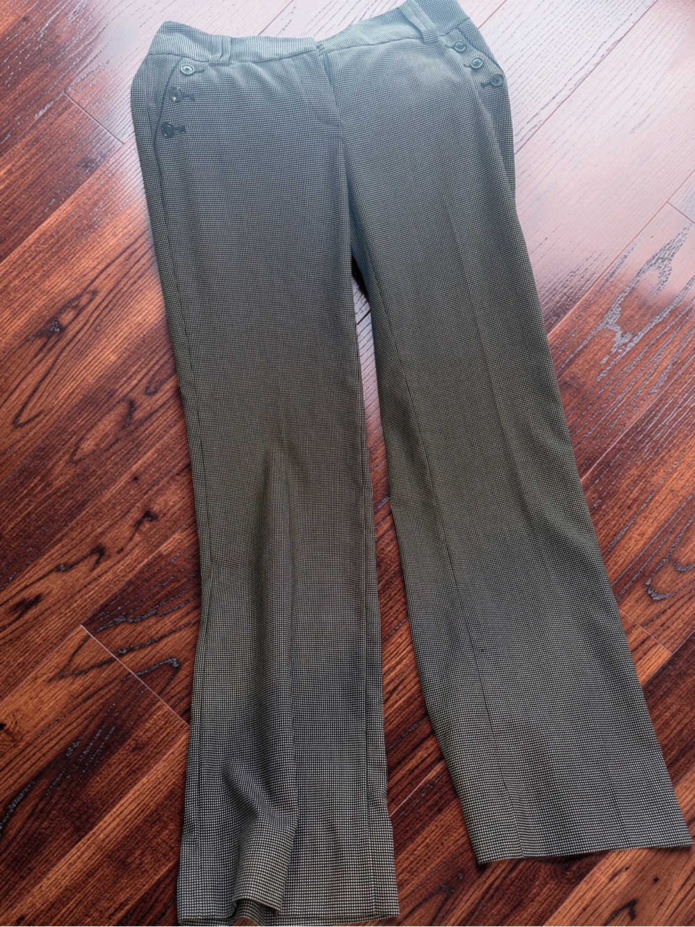 White House Black Market Olive Green Wide-Leg Trousers